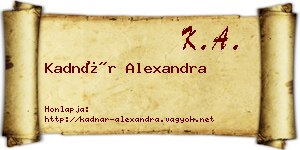 Kadnár Alexandra névjegykártya